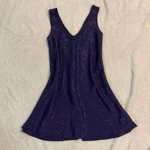 Dark Coquette Satin Vintage Purple V Neck Nightgown